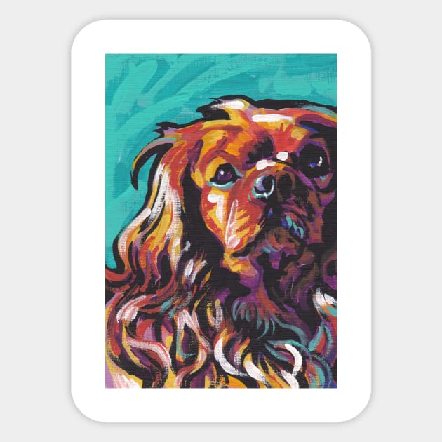 cavalier king charles spaniel Dog Bright colorful pop dog art Sticker by bentnotbroken11